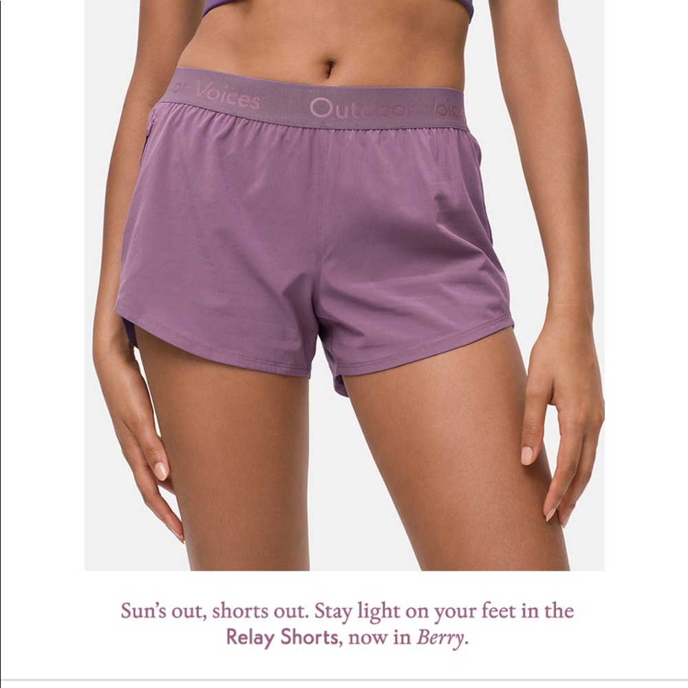 Outdoor Voices relay shorts